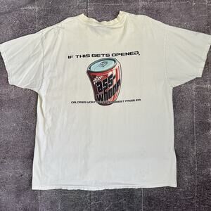 Men's Vintage Y2K No Fear Can of Whoop Ass White Graphic T Shirt Tee Sz 2XL XXL